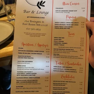 Menu front