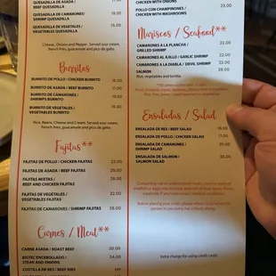 Menu back