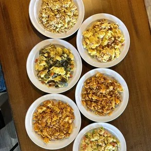 Different types of breakfast burritos to choose from