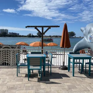 Water views patio area.