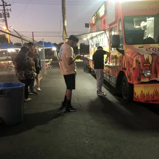 Across from the school.