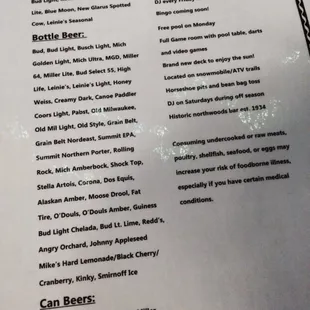 Drink list