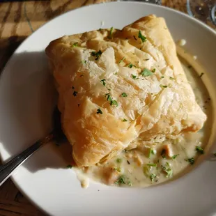 Chicken pot pie with puff pastry (petite size)- The filling was yummy, but there was too much puff pastry compared with the amount of fillin