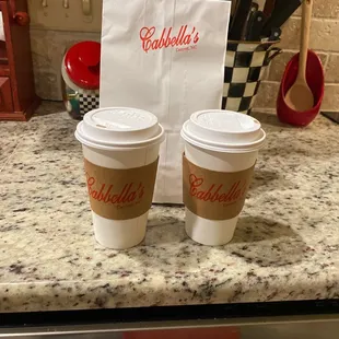 Lattes and Chocolate Croissants to go!