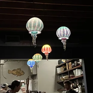 a group of people in a restaurant