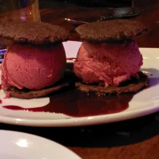 House made huckleberry ice cream sandwiches