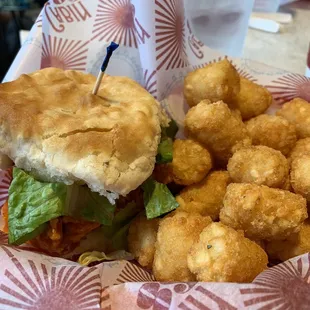 Spicy Fried Chicken Biscuit Sandwich