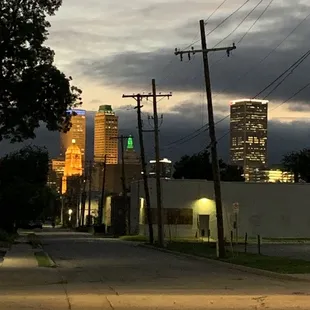 View of downtown from parking lot
