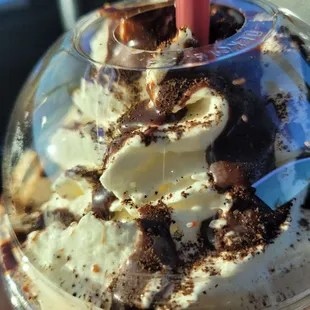 The Mississippi mud frappe. I love the espresso powder on top! I do recommend if you have a sweet tooth.