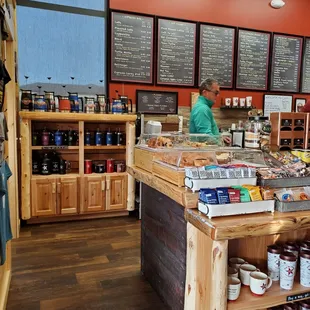 a woman working in a coffee shop