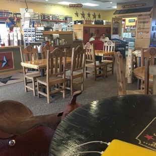 Lots of table including 1 with 2 saddles!