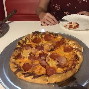 Ham and pepperoni