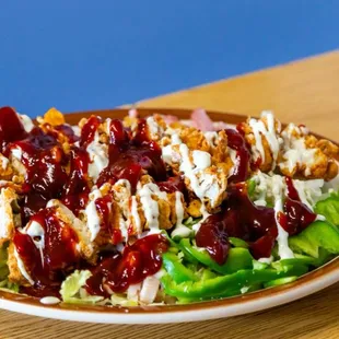 Ask for the chefs salad with chicken strips
