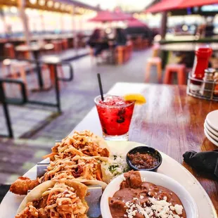 a plate of mexican food