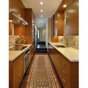 a long narrow kitchen