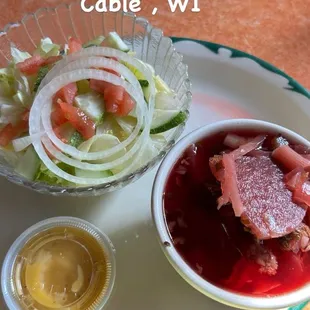 Borscht soup and salad!