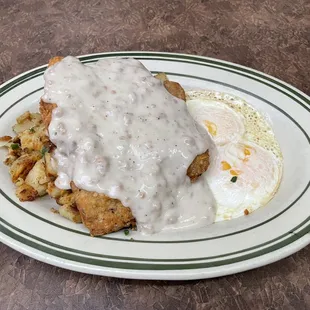 Chicken Fried Steak and Eggs