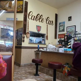 Order pickup area and counter