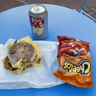 Right of the grill breakfast sandwich! HOT and tasty!