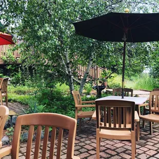 The outside patio garden area