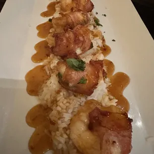 Shrimp rice with cream sauce