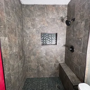 Cousin tile showers