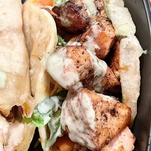 Honey Soy Glazed Salmon Tacos