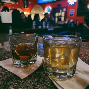 two glasses of whiskey