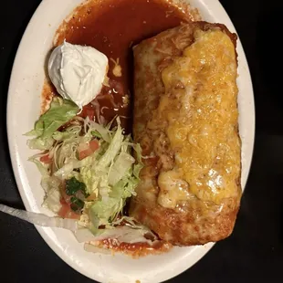 Huge burrito stuffed with chicken