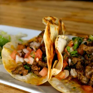 two tacos on a plate