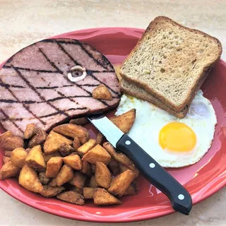 Bone in Ham Steak and Eggs