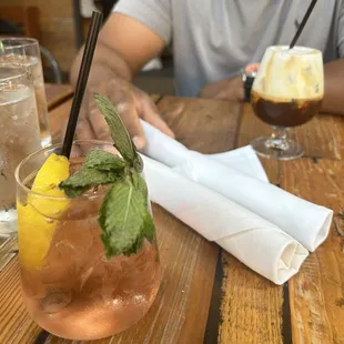 Rose Sangria and Ice Coffee