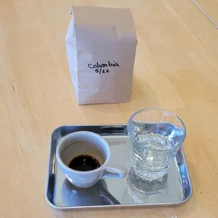 Double Shot and a pound of espresso beans.