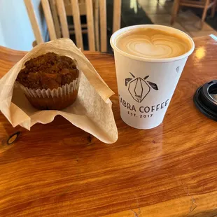 Blueberry muffin and almond milk latte with lavender syrup!