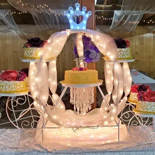 a cake with a crown on top