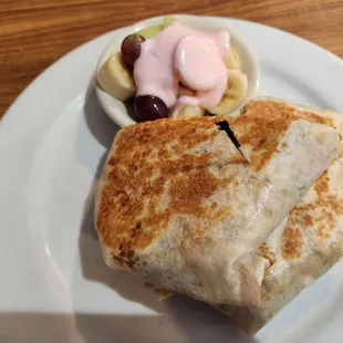 Grilled breakfast burrito