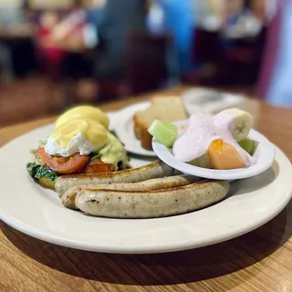 Eggs Benedict with Chicken Apple Sausage