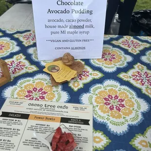 a chocolate pudding on a table