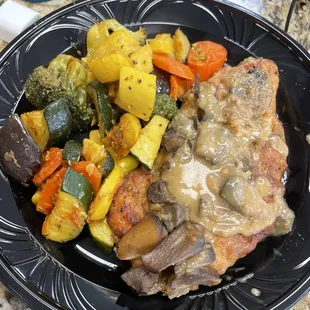Chicken Marsala and Veggies from the hot bar!
