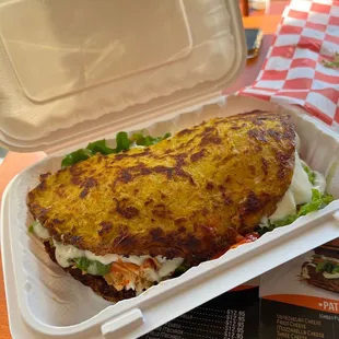 Cachapas pollo mechado