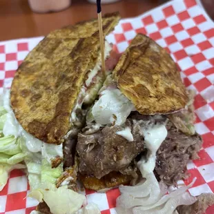 a close up of a sandwich