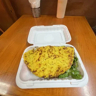 Cachapas carne asada