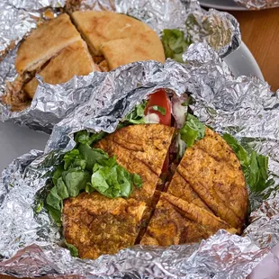 a plate of mexican food