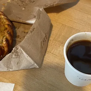 Cortadito and chicken empanada