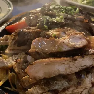 Combination fajitas for two (chicken and steak).