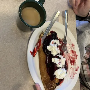 Blueberry crepes is what my wife craves.  I have no doubt Cackleberries's kitchen staff can compete with the greatest chefs in the world.