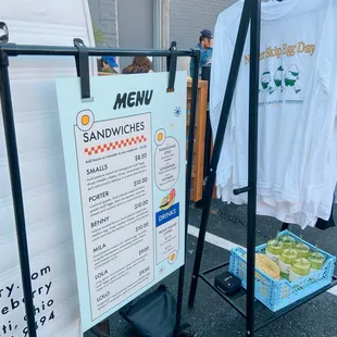 menu &amp; cute merch!