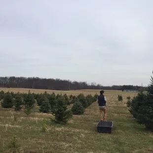 My fiancé roaming around the farm