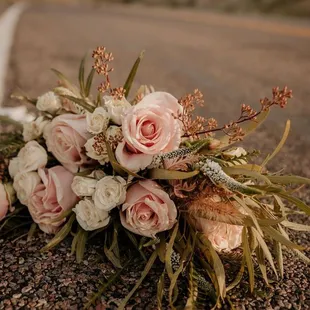 Blush organic bridal bouquet.