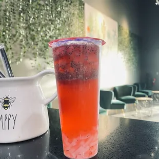 Chia seed fruit tea